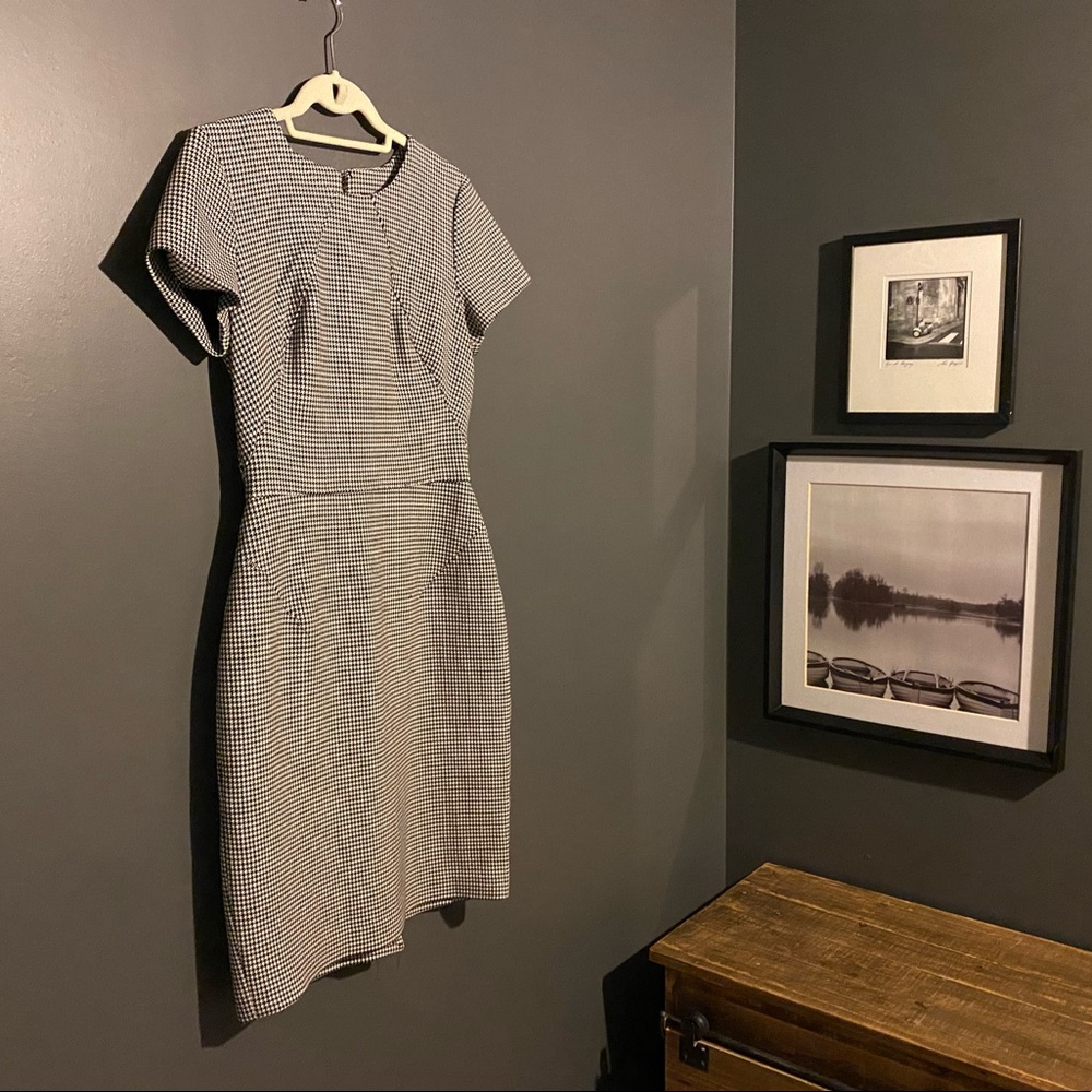 Banana Republic Black & White Plaid Blend Dress